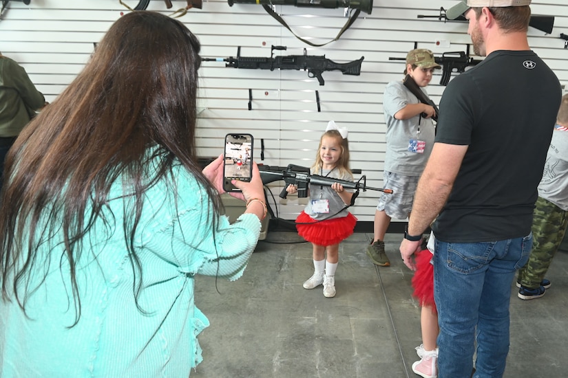 More than 200 kids of Pennsylvania Department of Military and Veterans Affairs and Pennsylvania National Guard employees toured Fort Indiantown Gap May 15, 2025, for Take Your Child to Work Day. (Pennsylvania National Guard photo by Brad Rhen)