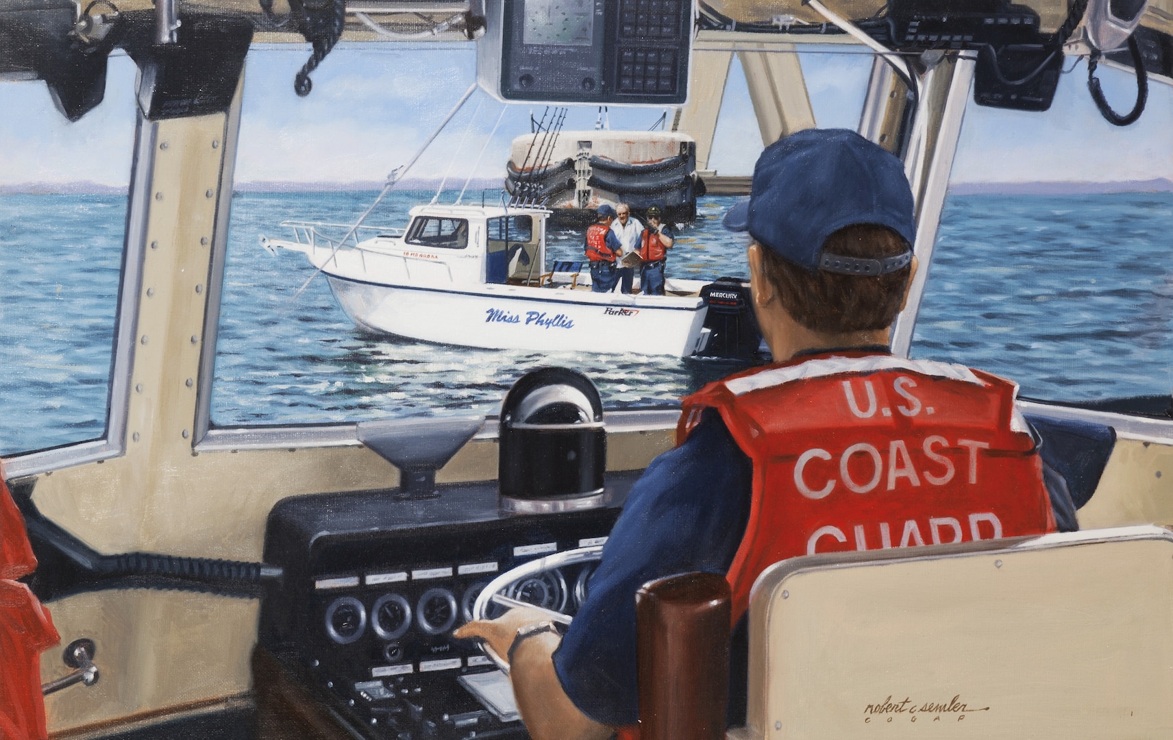 US Coast Guard Art Program 2013 Collection, "Roger, safety check affirmative," by Robert Semler.