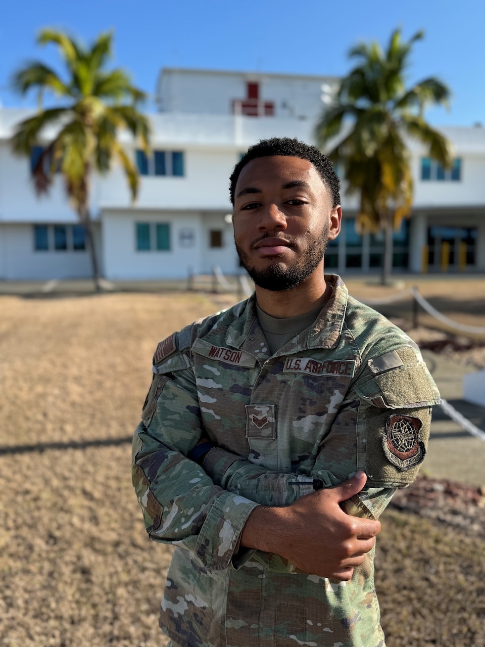 U.S. Air Force Senior Airman Dejon Watson, a native of Gulfport, Mississippi, serves with 60th Medical Support Squadron alongside sailors at U.S. Naval Hospital Guantanamo Bay, Cuba. Watson, a biomedical equipment technician has been in the Air Force for five years.
