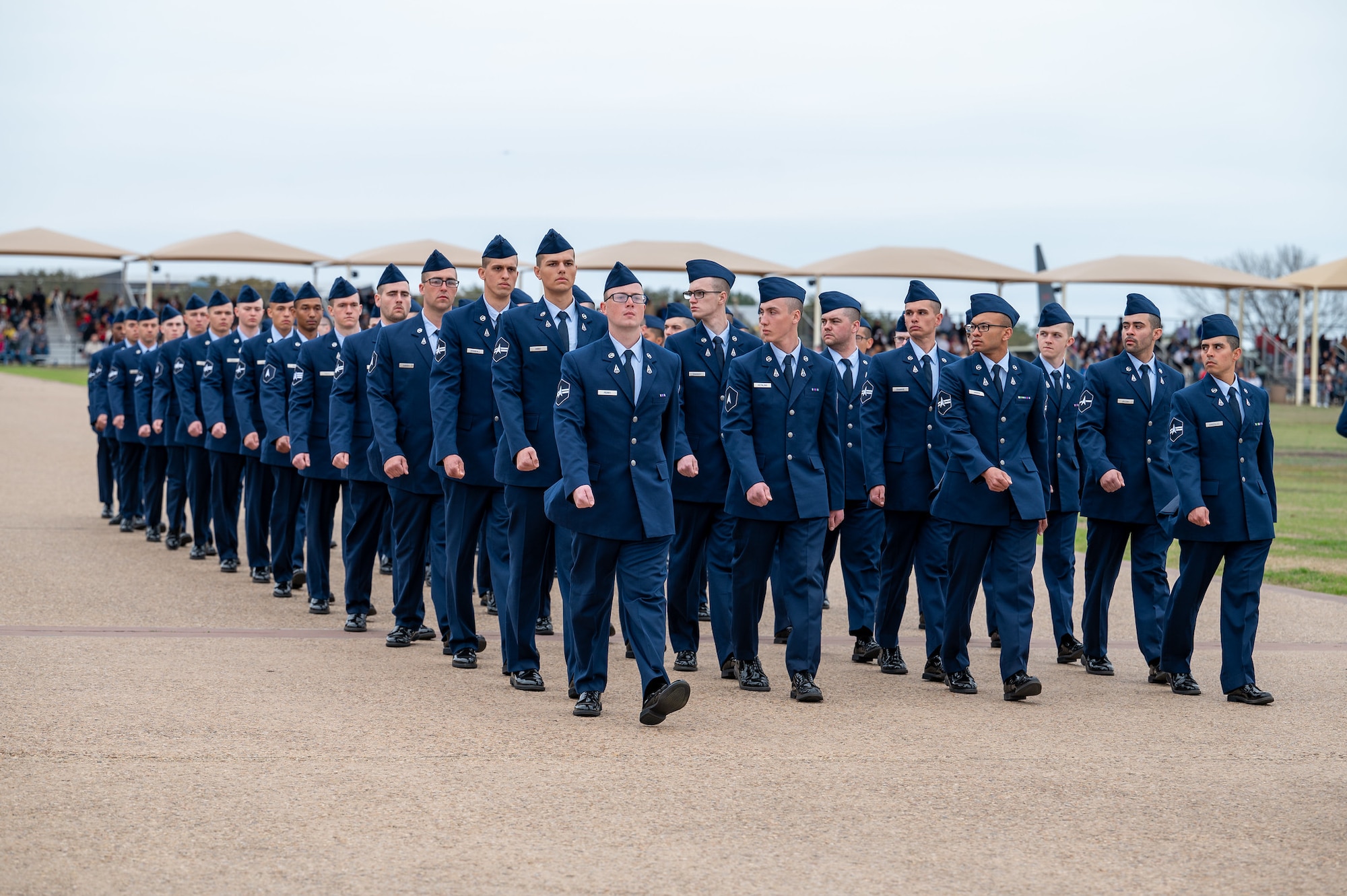 Flight of guardians at graduation parade