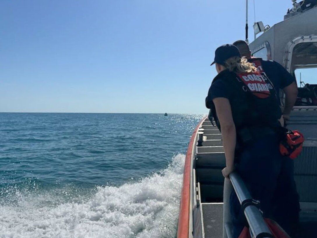 A Coast Guard Station St. Petersburg boat crew rescued three boaters, Friday, after their 29-foot boat capsized approximately six miles west of Bunces Pass.