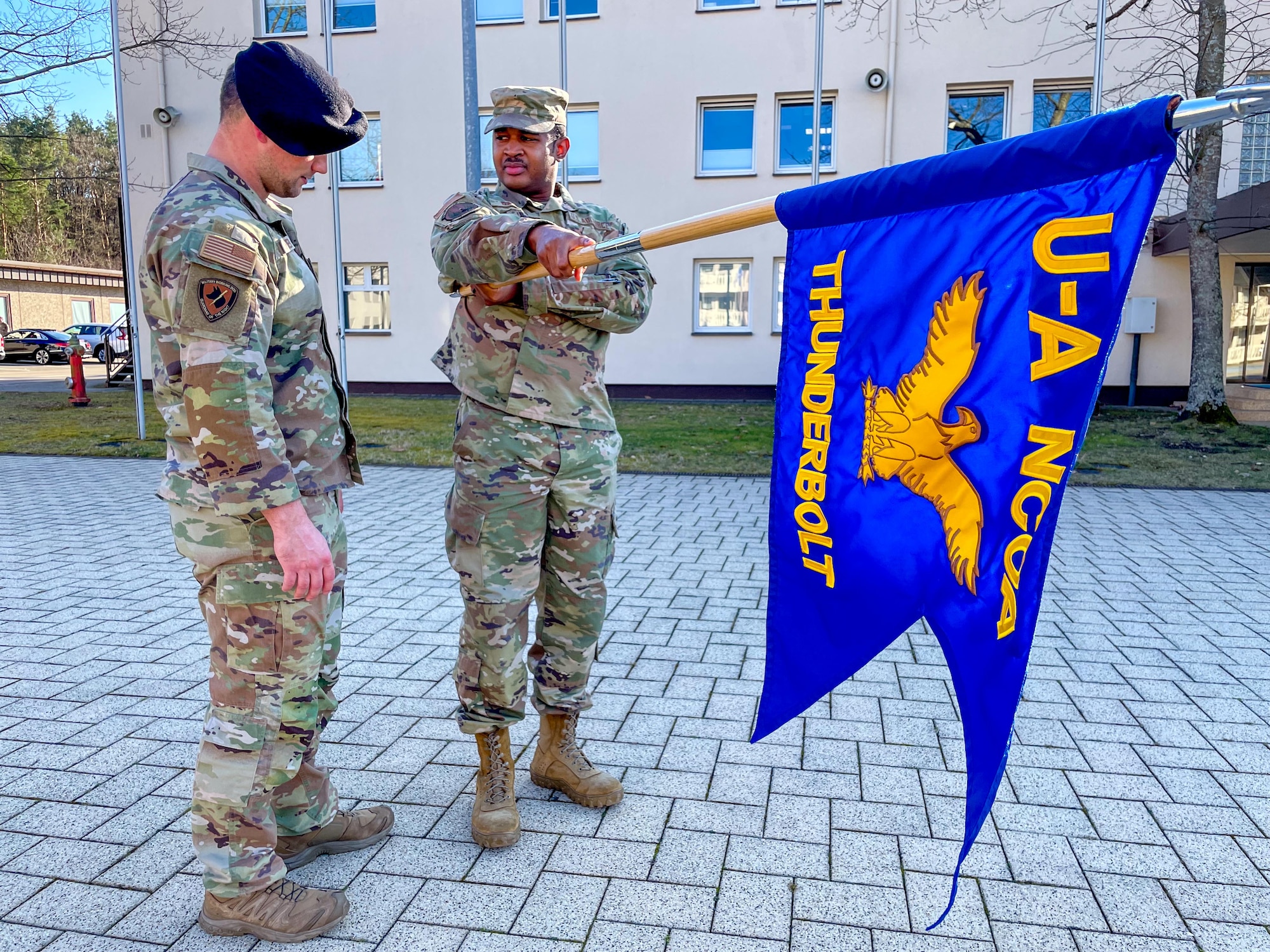 Students practice guidon movements