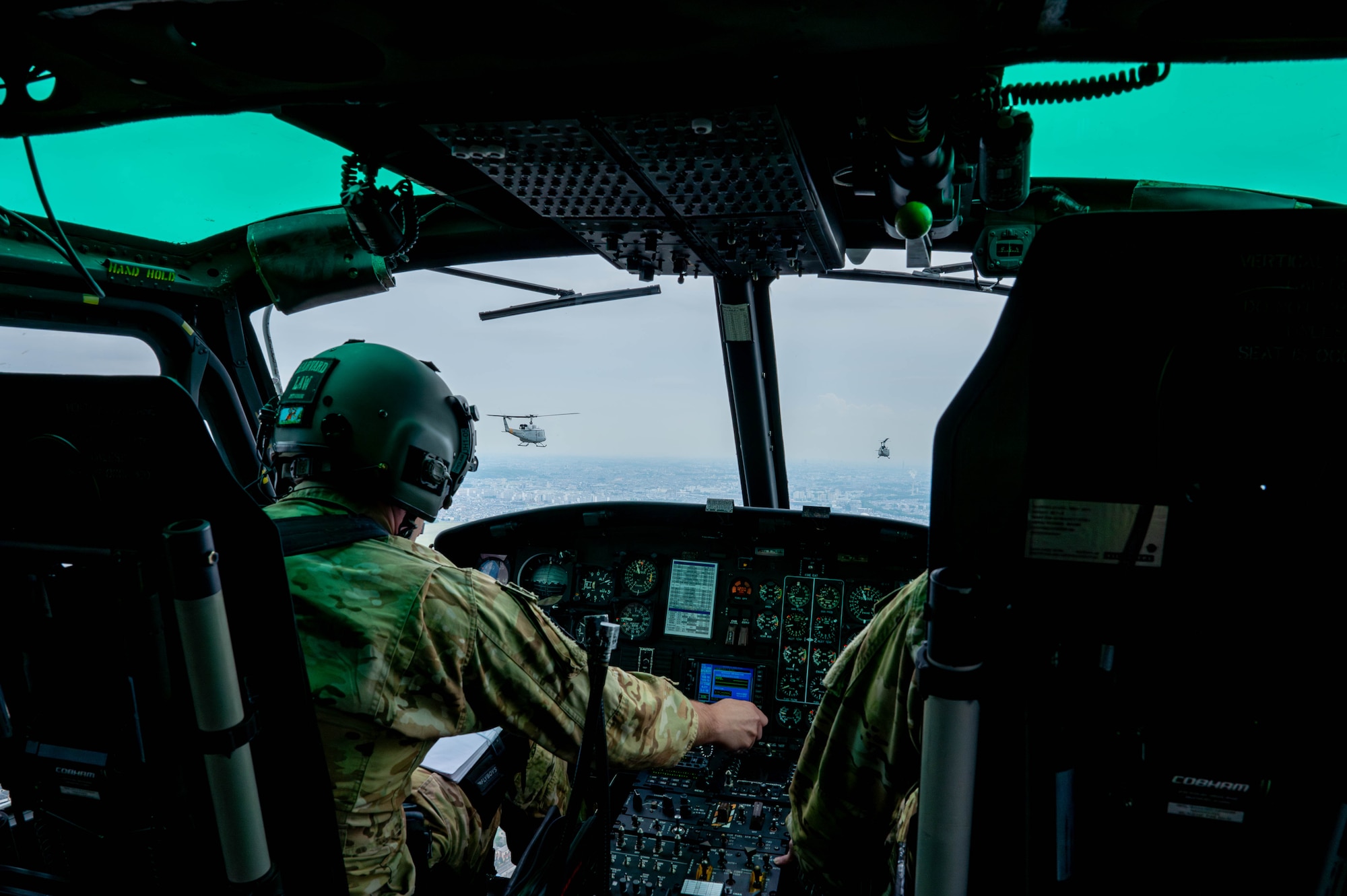 helicopter cockpit looking outside