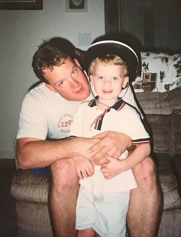 Sgt. 1st Class John Beale spends quality time with his son, Christopher.