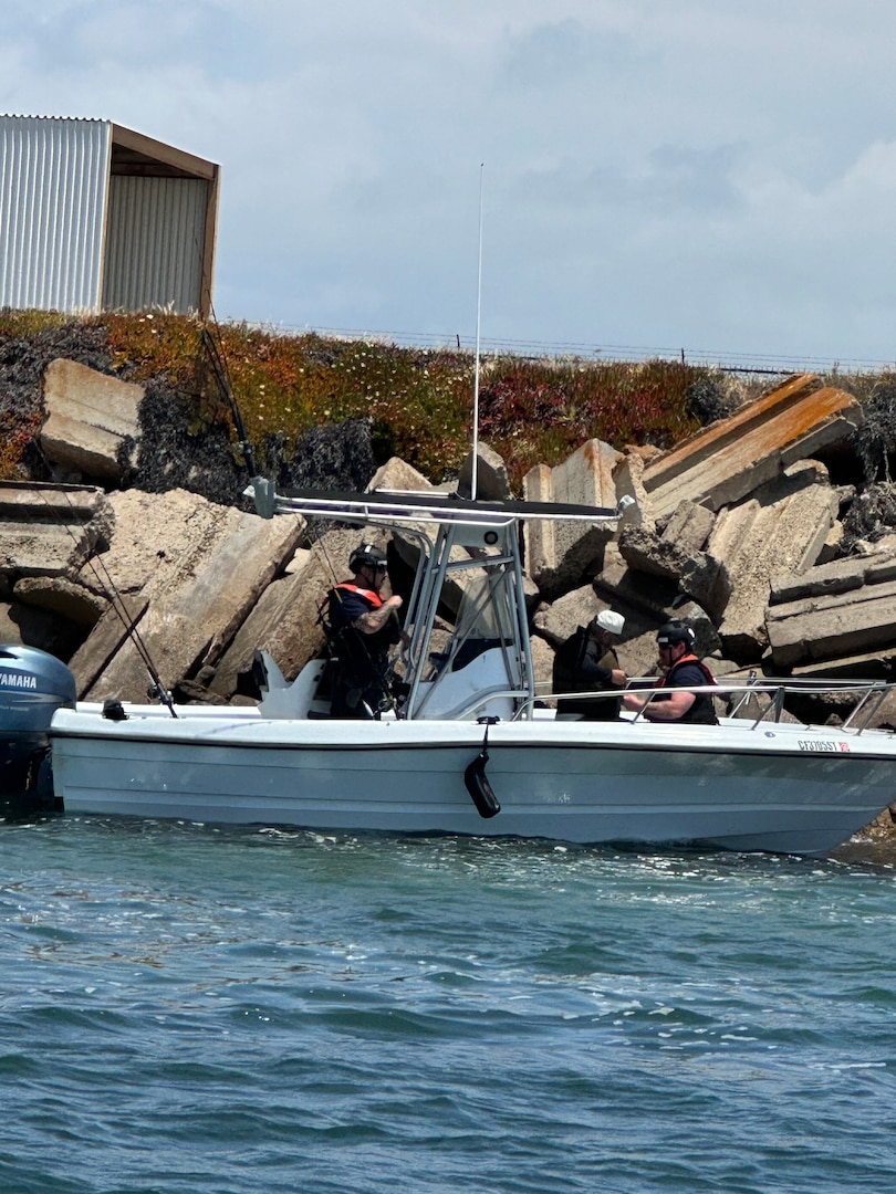 The crew of the Coast Guard Cutter Haddock (WPB-87347) apprehends an alien in the bay of San Diego, California, May 18, 2025. In total, all 11 aliens claimed Mexican nationality were apprehended by the Coast Guard and partner agencies. (U.S. Coast Guard photo, courtesy)