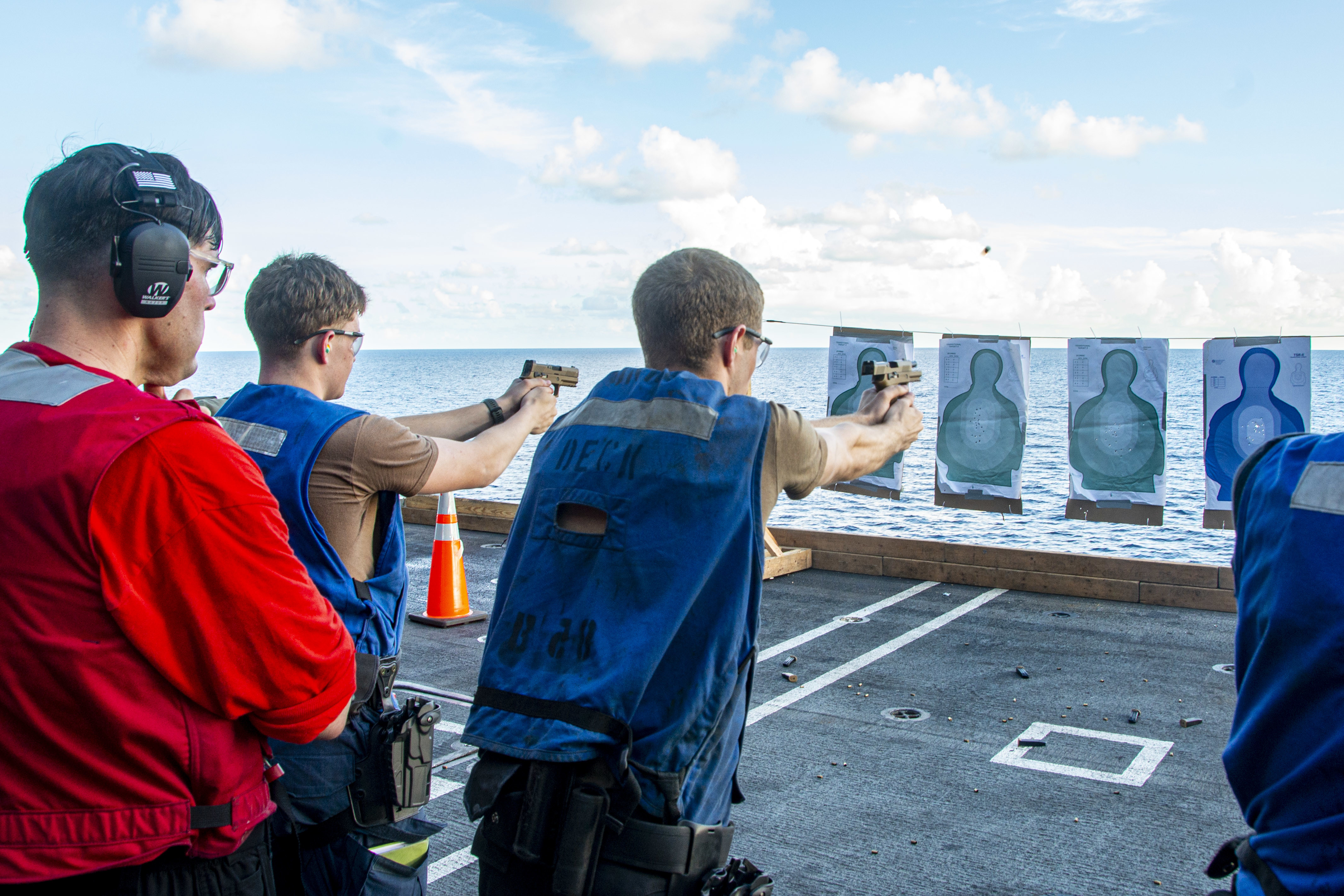 USS Nimitz Sailors conduct small arms live-fire exercise in South