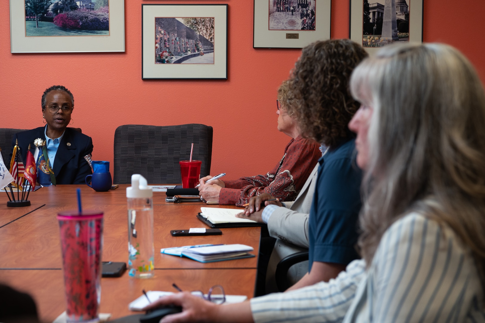 Fern Sumpter Winbush, principal deputy director for the Defense POW/MIA Accounting Agency, briefs employees from the Washington state Department of Veterans Affairs, Olympia, Washington on May, 1, 2025