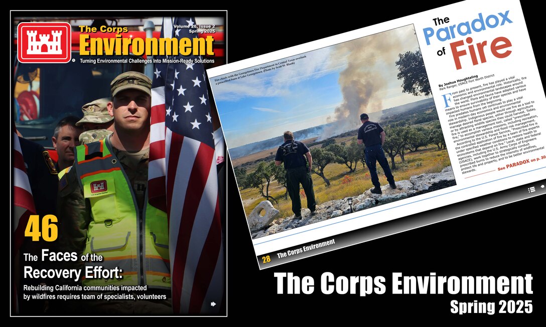 Content in this issue includes ongoing projects and initiatives from across the Army environmental community that are leveraging environmental stewardship as a force multiplier — enhancing military readiness, strengthening strategic partnerships and supporting community well-being.