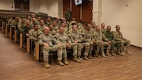 Distinguished guests and students attend the Programa Integral para Suboficiales de Alta Jerarquia 20 (PISAJ-20) closing ceremony at Fort Sill, Okla., May 16, 2025. PISAJ is a geo-strategic semiannual military engagement focused on developing, advancing, and professionalizing the COLAR senior NCO corps. (U.S. Army photo by Sgt. Maj. Juan C. Munoz) (Photo Credit: Sgt. Maj. Juan Munoz)