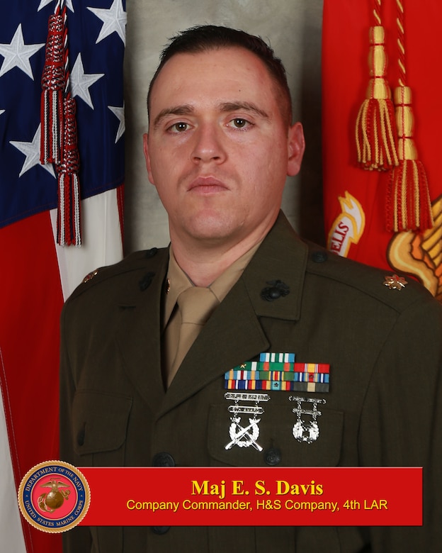 Commanding Officer, Major Eric S. Davis, HQ Company, 4th LAR