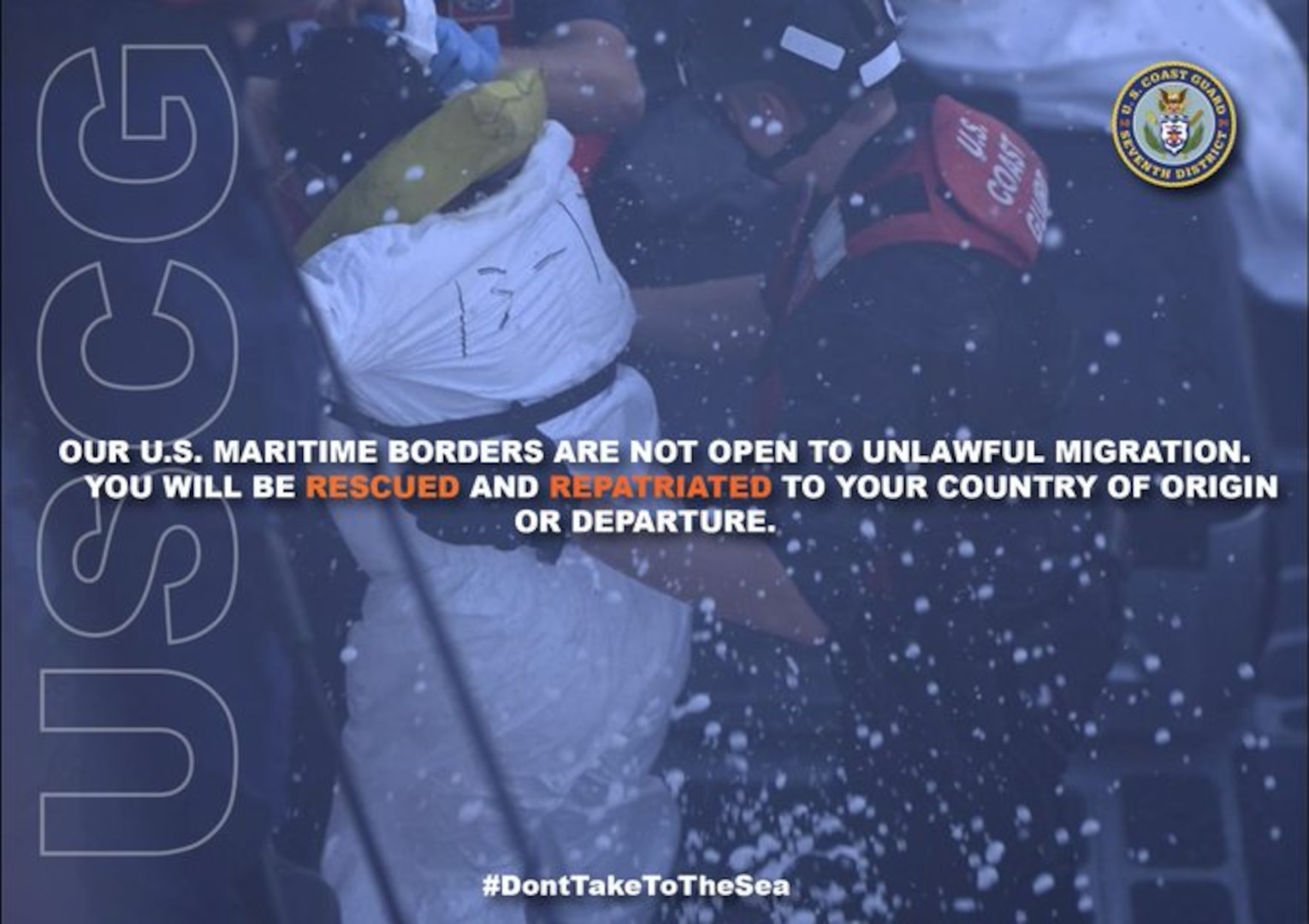 The U.S. Coast Guard warns against unlawful migration. (U.S. Coast Guard graphic by Petty Officer 3rd Class Brian Zimmerman)