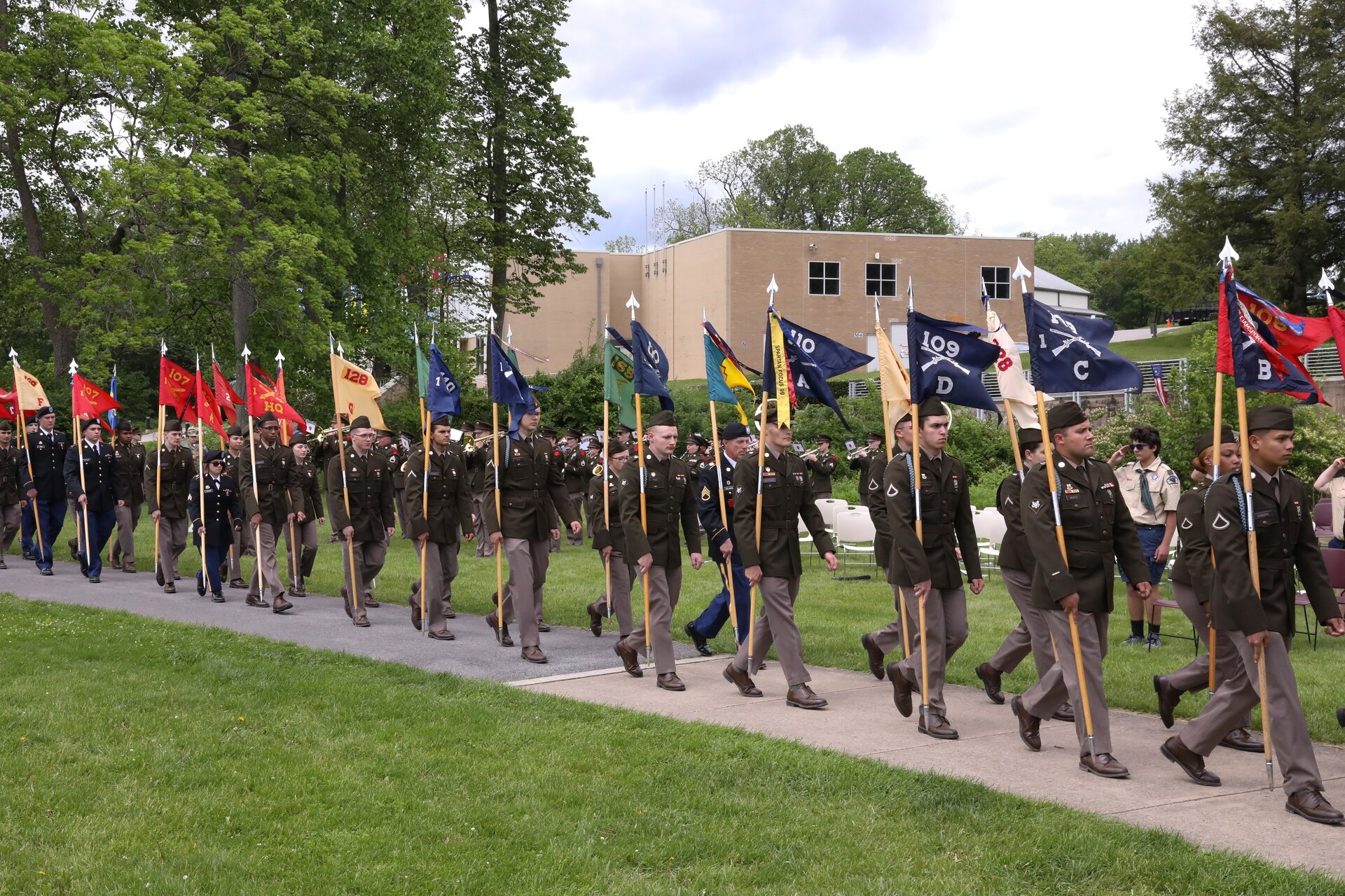 The 28th Infantry Division held its annual memorial ceremony in Boalsburg, Pennsylvania, May 18, 2025. Every year Soldiers from the 28th Infantry Division participate in an annual memorial ceremony at the 28th Division Shrine on the grounds of the Pennsylvania Military Museum in Boalsburg to recognize the fallen and their Gold Star families, along with the strength and honor that comes with the 28th Infantry Division. (U.S. Army National Guard photo by Staff Sgt. Kenneth Shirk)