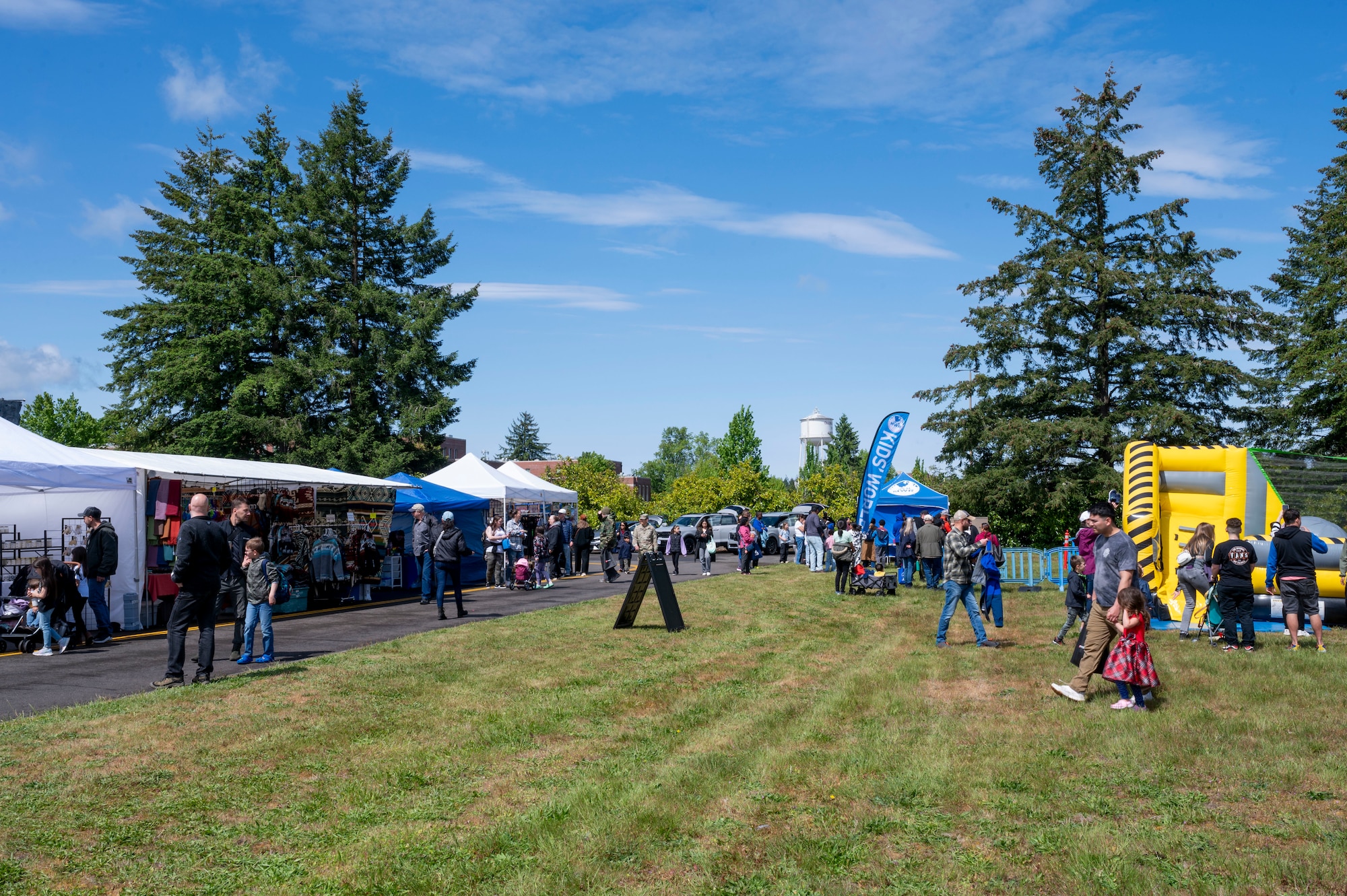 Attendees explore the array of vendors at Armed Forces Day at Joint Base Lewis-McChord, Washington, May 17, 2025.