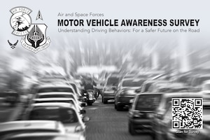 Motor Vehicle Awareness Survey graphic with QR Code