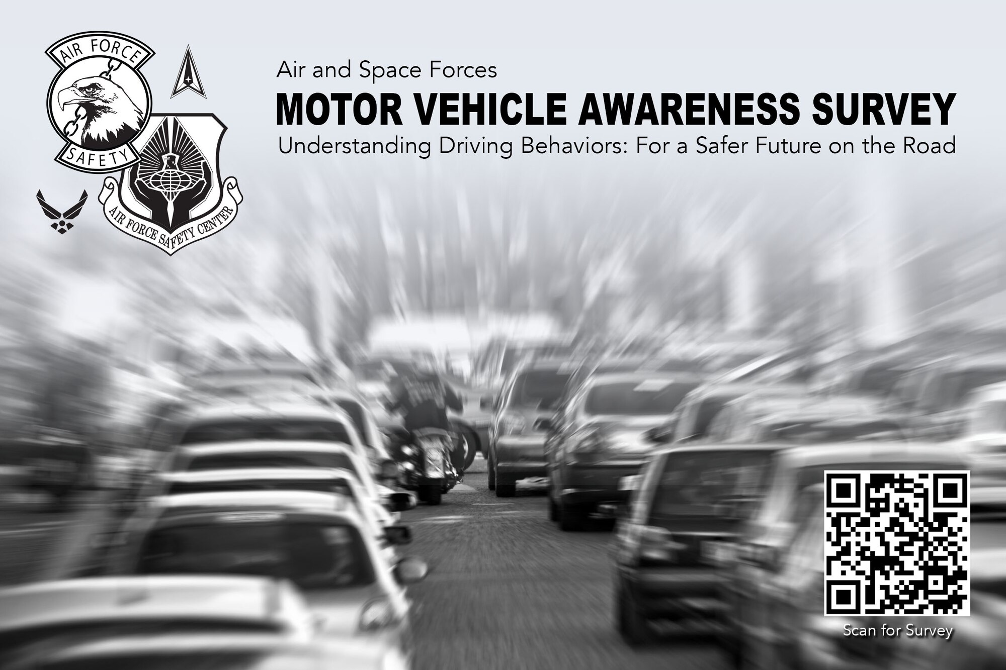 Motor Vehicle Awareness Survey graphic with QR Code