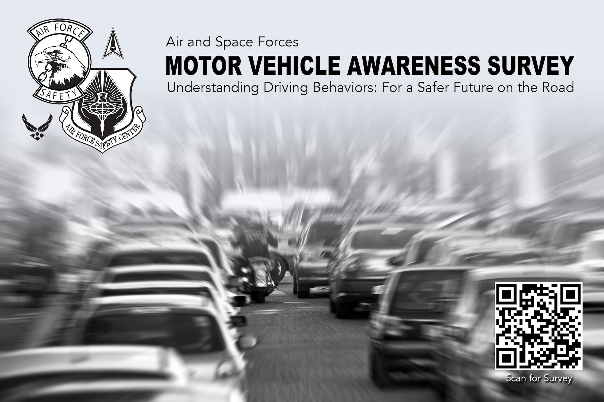 Motor Vehicle Awareness Survey graphic with QR Code