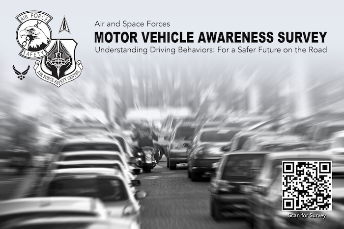 Motor Vehicle Awareness Survey graphic with QR Code