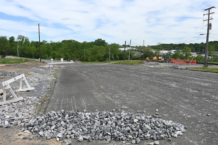 Initial construction began recently on a second access-control point at Fort Indiantown Gap. Known as the East Gate, the ACP will be located on Fisher Avenue, just west of Quartermaster Road. (Pennsylvania National Guard photo by Brad Rhen)