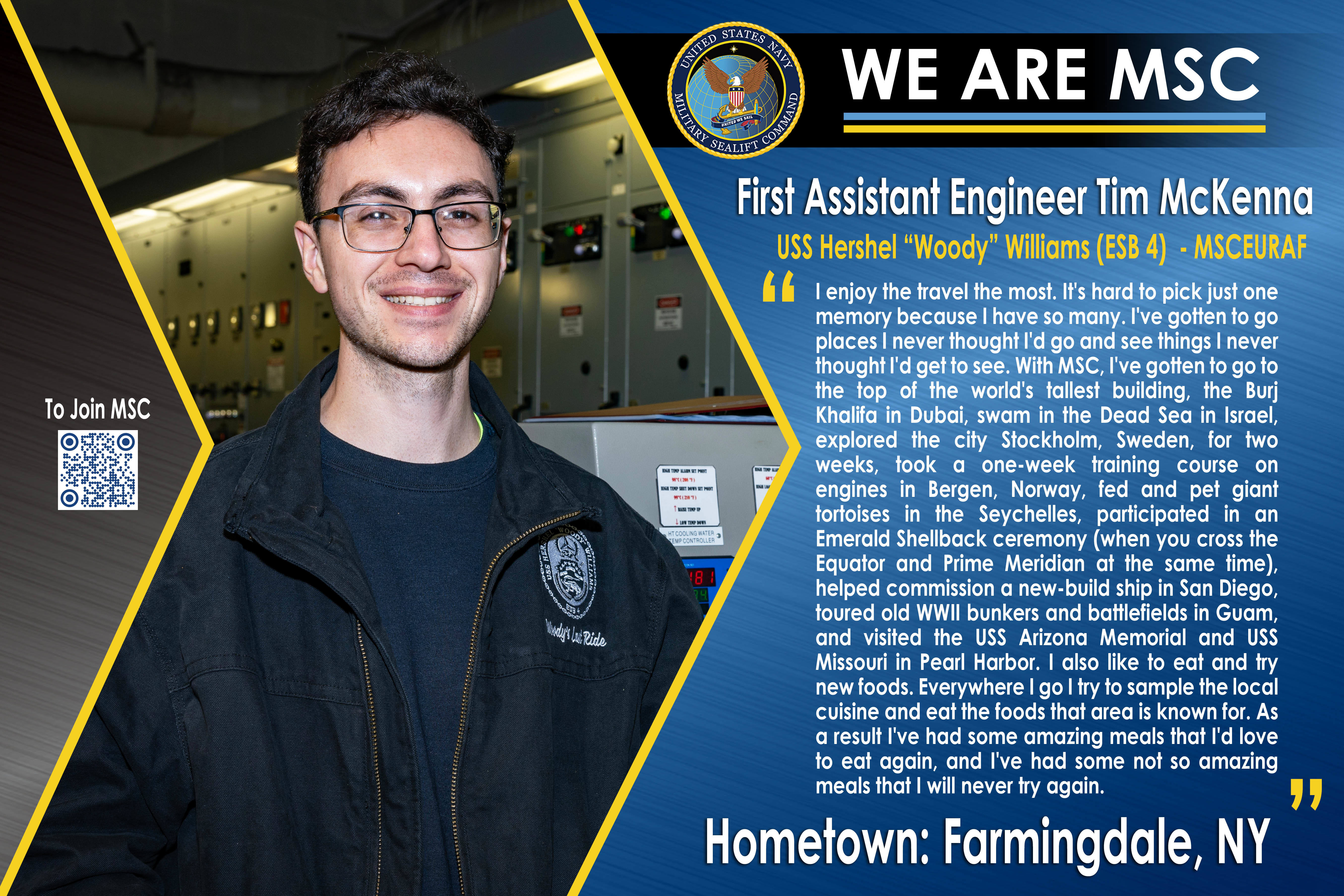 We Are MSC: First Assistant Engineer Tim McKenna