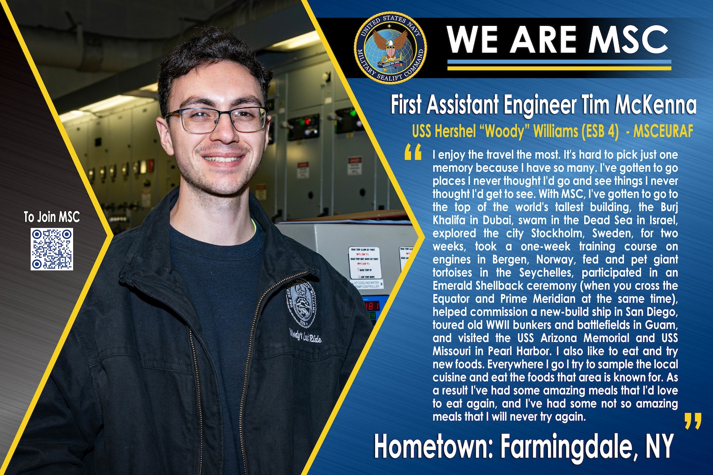 We Are MSC: First Assistant Engineer Tim McKenna