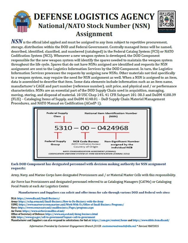 National/NATO Stock Number (NSN) Assignment Brochure thumbnail
