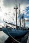 Adm. Samuel Paparo, commander of U.S. Indo-Pacific Command, visits the Chilean tall ship Esmeralda at Joint Base Pearl Harbor Hickam, May 20, 2025.