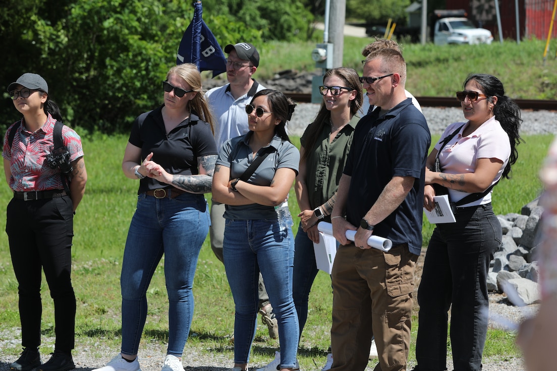 Officer candidates from OCS Class 70-25 listen to remarks at Fort Donelson National Battlefield