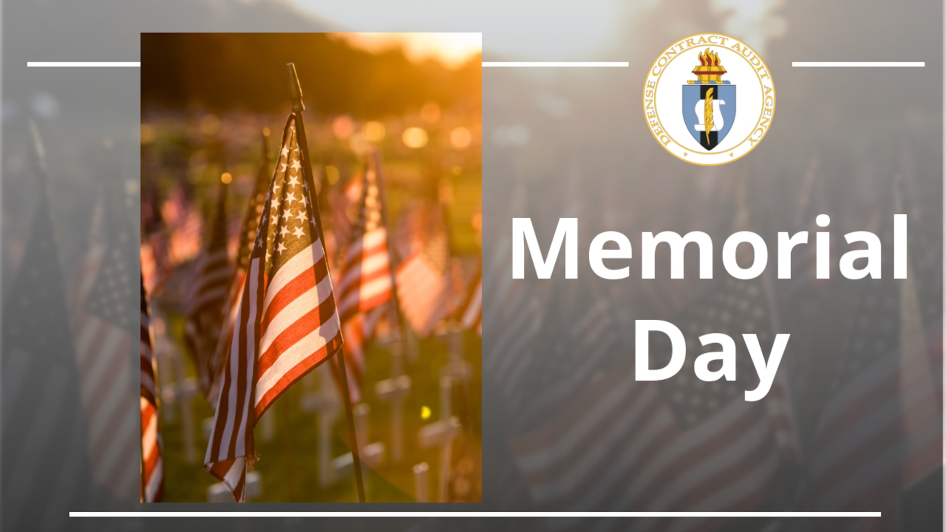 Text banner with images of flags.