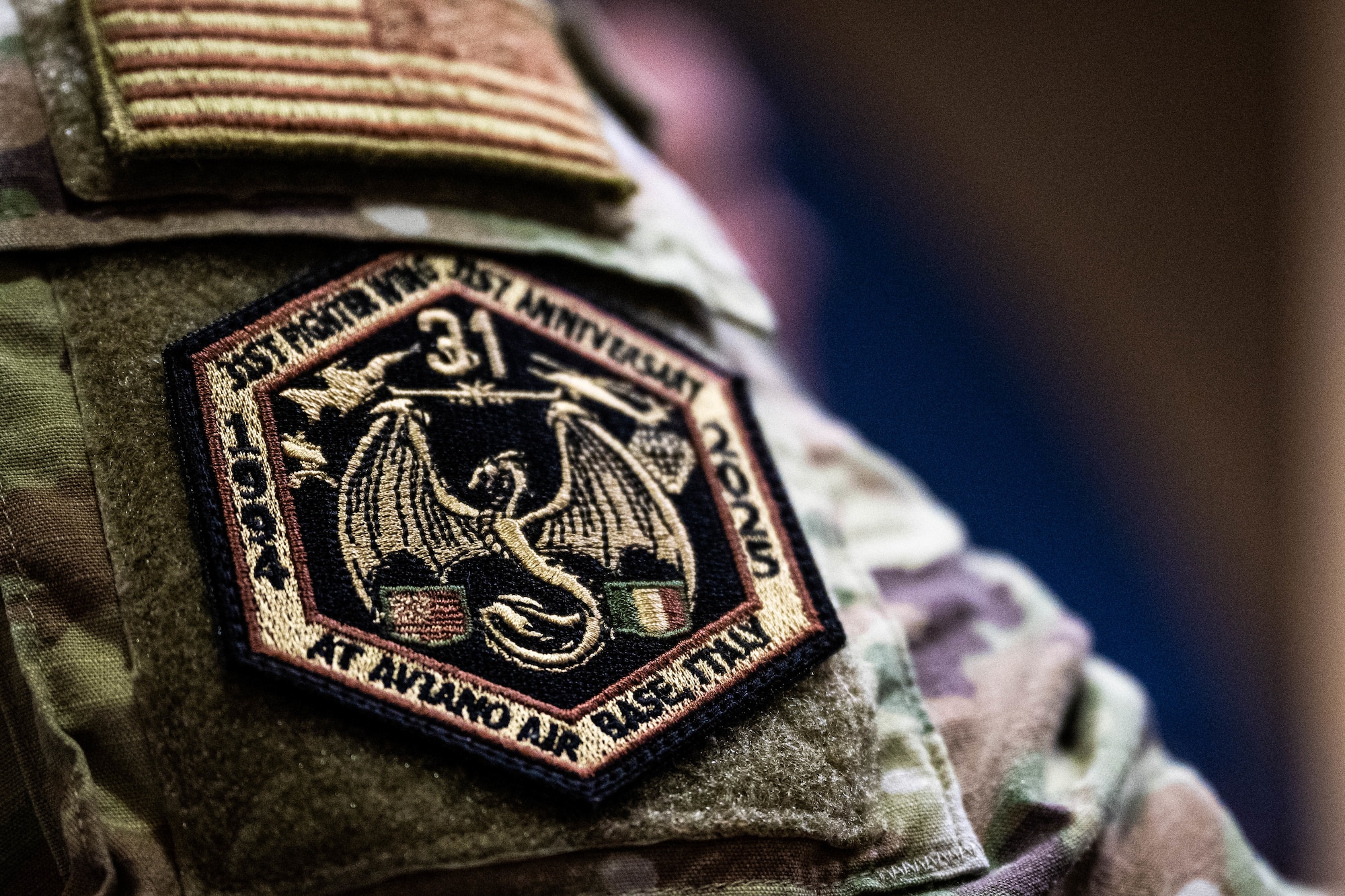 A patch is displayed on a uniform