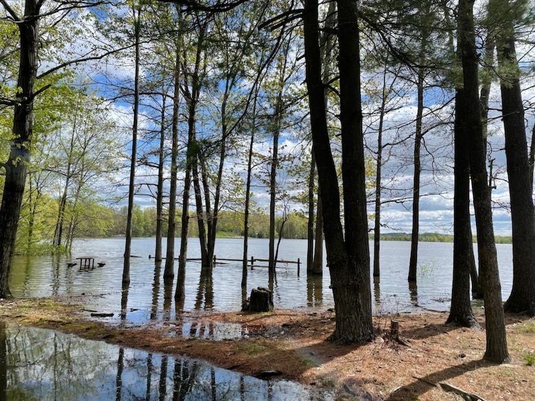 A campsite underwater.