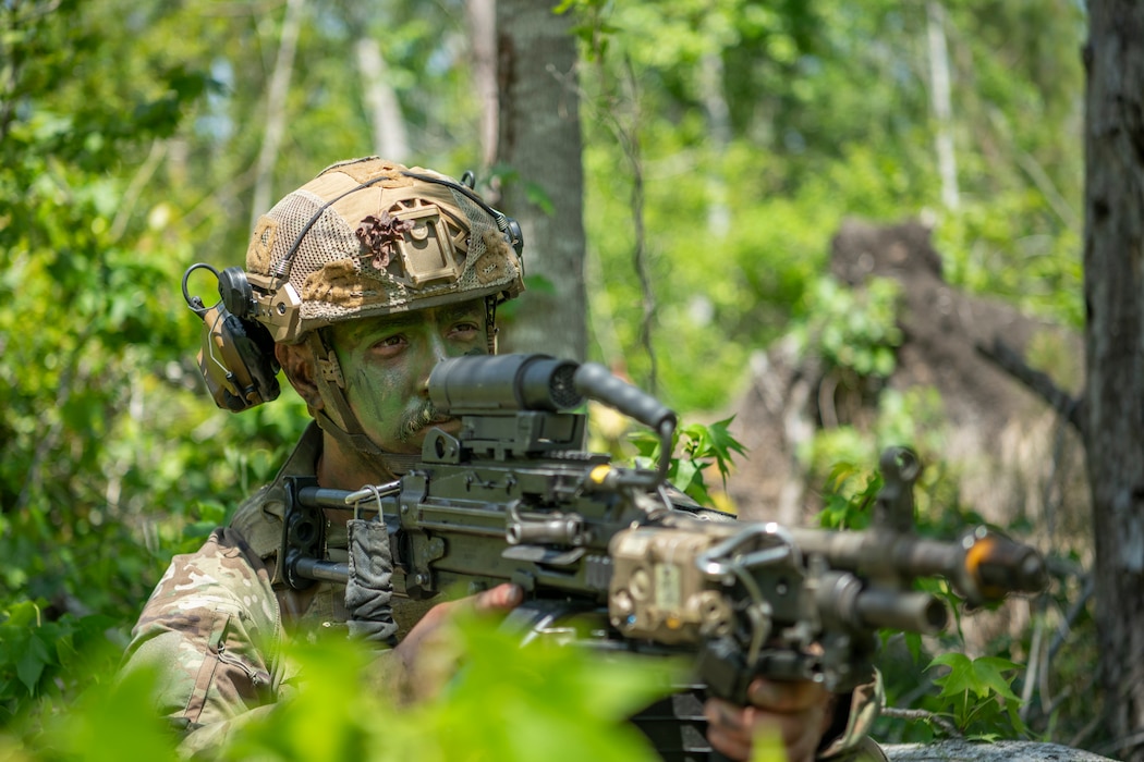 Airman defends a position