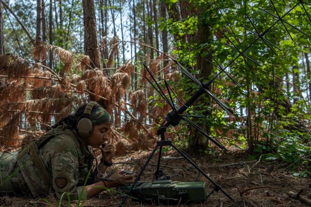 Airman uses radio equipment