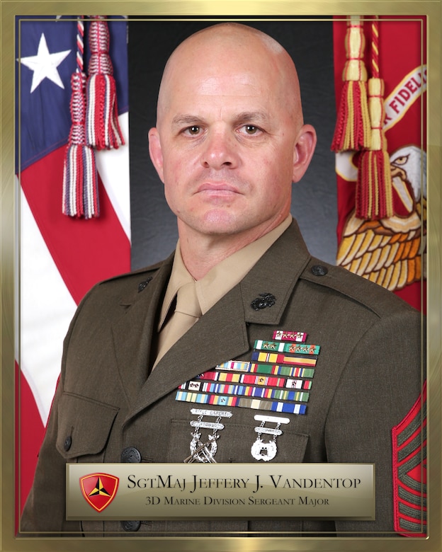 Sergeant Major Vandentop Command Board Photo created on 23 May, 2025. (U.S. Marine Corps graphic by Cpl. John J. Simpson.