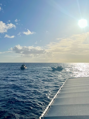 U.S. Coast Guard transfers tow of missing vessel Lucky Harvest.