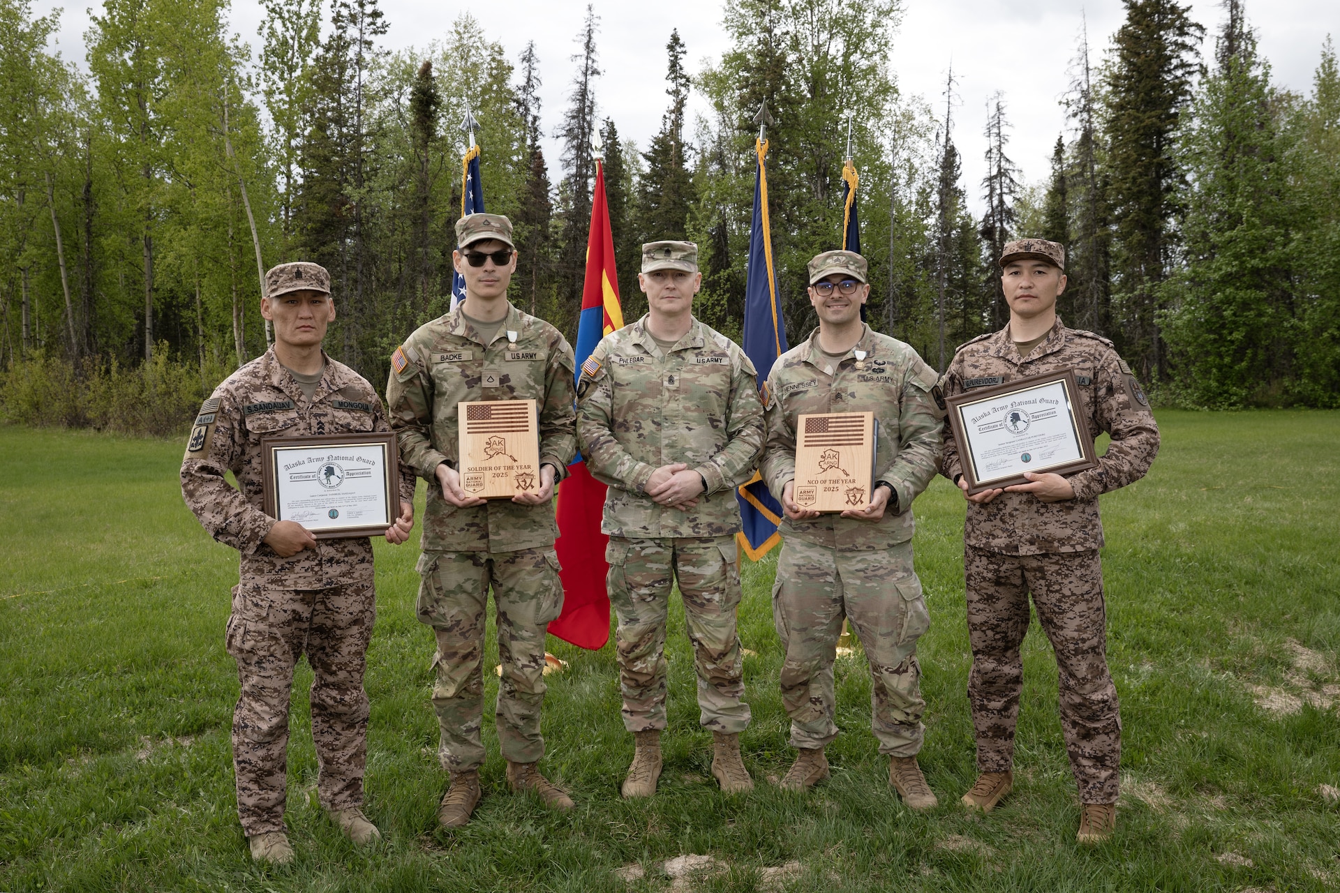 Fifteen competitors, including thirteen from the Alaska Army National Guard and two from the Mongolian Armed Forces, competed in the 2025 AKARNG Best Warrior Competition, held May 19–22 at Joint Base Elmendorf-Richardson.