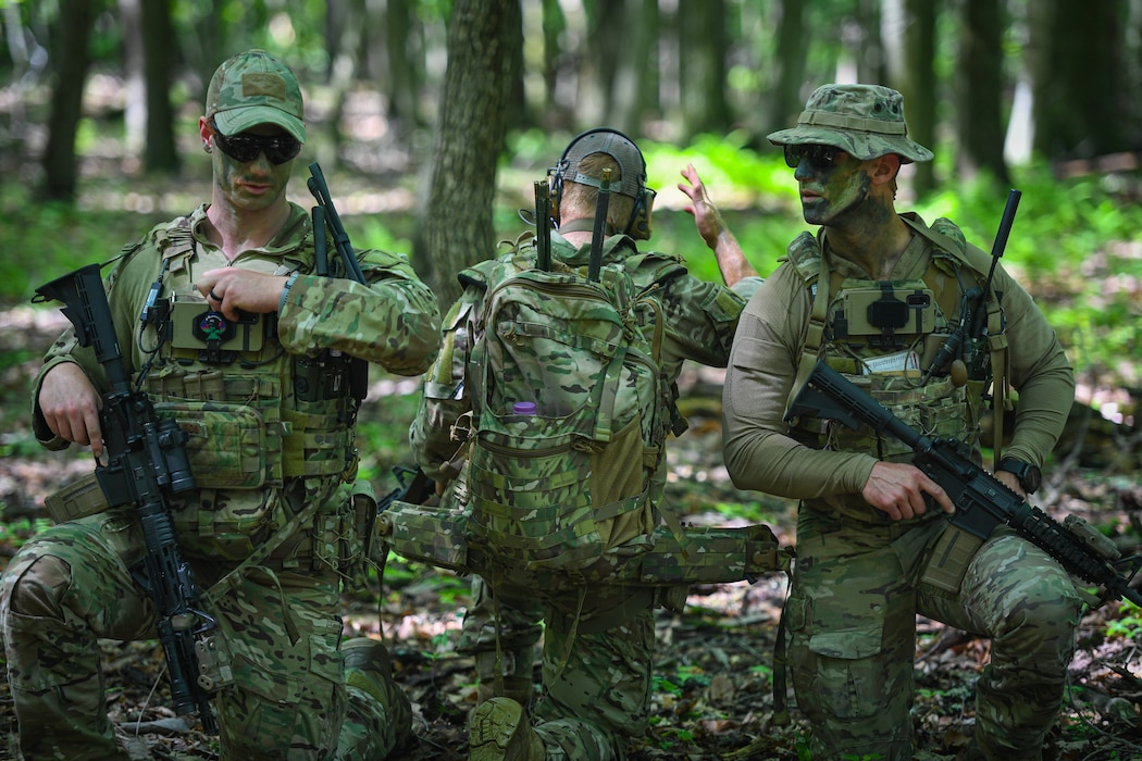 Airmen in woods
