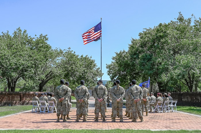 Joint Base Charleston leadership and Defenders from the 628th Security Forces Squadron attend the Police Week Retreat Ceremony.