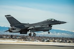 A Colorado Air National Guard F-16 Viper launches from Buckley Space Force Base, Aurora, Colorado.  The 140th Wing of the Colorado Air National Guard will perform Memorial Day flyovers of Colorado communities to honor fallen servicemembers May 26, 2025.  (U.S. Air National Guard photo by Tech. Sgt. Chance Johnson)