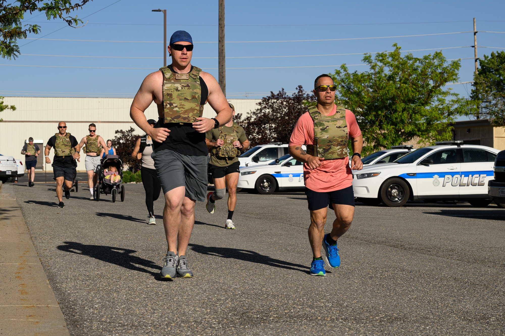 Members of Team Hill participate in a "Murph" workout at Hill Air Force Base, Utah, May 23, 2025. The "Murph" workout is commonly performed by military units, law enforcement agencies, and individuals around Memorial Day and throughout the year to honor the sacrifices of those who have served.  (U.S. Air Force photo by R. Nial Bradshaw)