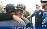 Lone survivor of the 52-foot Triumph, Gordon Huggins attends an anniversary memorial service in 2018. (U.S. Coast Guard)