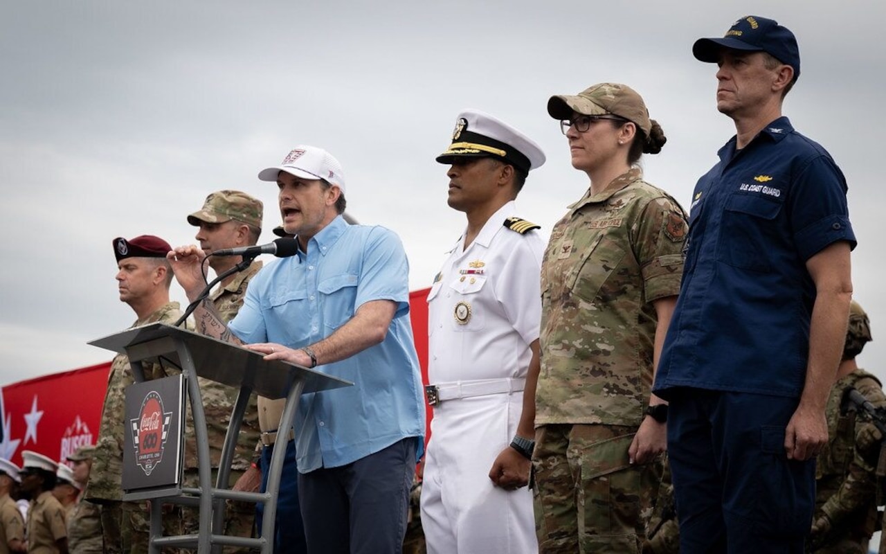 A man gives a speech.