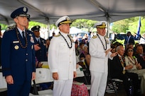 Adm. Samuel J. Paparo, commander of U.S. Indo-Pacific Command, provides the Keynote Address at the 74th Annual Honolulu Mayor’s Memorial Day Ceremony at the National Memorial Cemetery of the Pacific, Honolulu, Hawaii, May 26, 2025. USINDOPACOM is committed to enhancing stability in the Indo-Pacific region by promoting security cooperation, encouraging peaceful development, responding to contingencies, deterring aggression and, when necessary, prevailing in conflict. (U.S. Air Force photo by Master Sgt. Joshua Rosales)