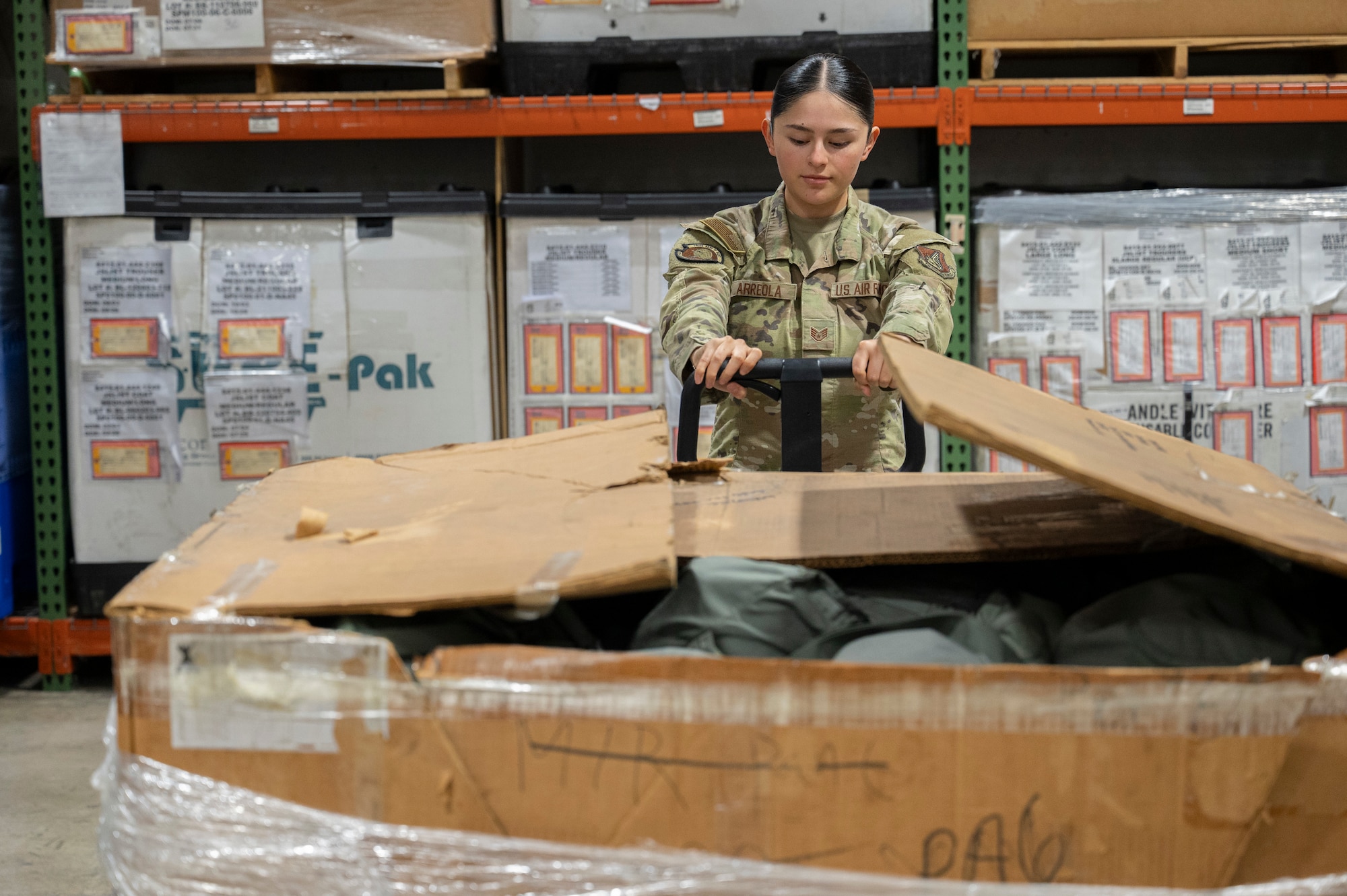 Making sure the gear has no deficiencies increases the safety for future airmen that wear them. (U.S. Air Force photo by Airman 1st Class Joseph Maye)
