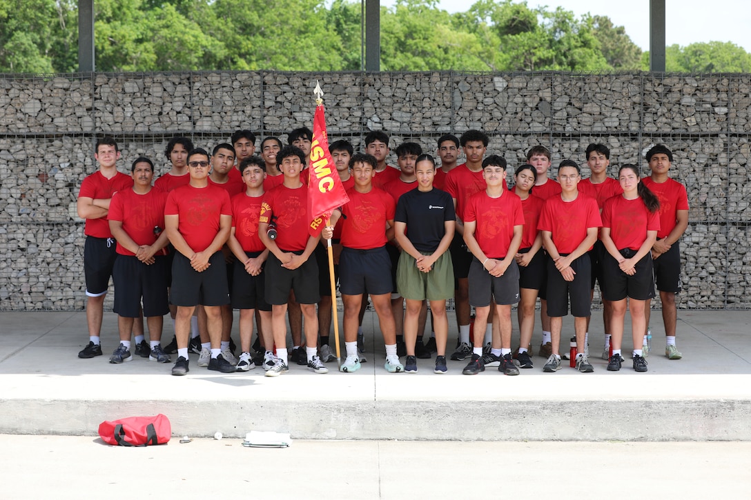 U.S. Marine Corps poolees with Recruiting Station Houston, 8th Marine Corps District,  attend a poolee function at Gene Green  All- Inclusive Park in Houston, Texas, May 17, 2025. The annual pool function served as an opportunity for future Marines to build camaraderie and experience firsthand some of the rigors they will face during recruit training. (U.S. Marine Corps photo by Staff Sgt. Pedro Rodriguez)