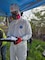 Man in safety gear while supporting disaster recovery.