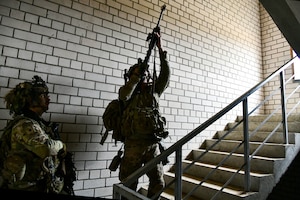 U.S. and French soldiers conduct a joint CBRN training
