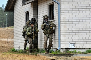 U.S. and French soldiers conduct a joint CBRN training