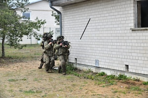U.S. and French soldiers conduct a joint CBRN training
