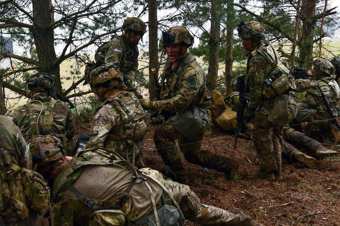 U.S. and French soldiers conduct a joint CBRN training