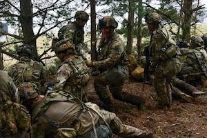 U.S. and French soldiers conduct a joint CBRN training